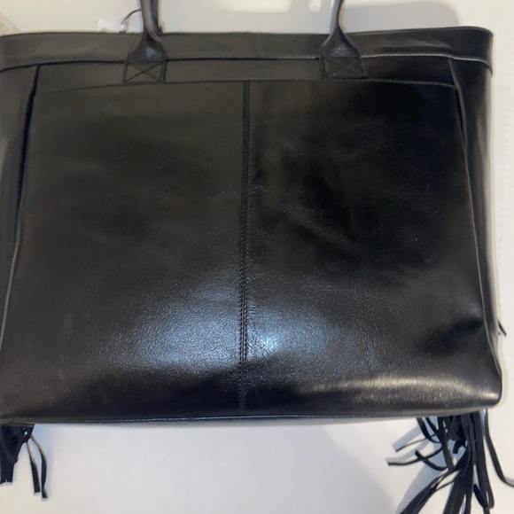 ECOTORIE BLEU SOUTHWEST INDIGENOUS BLANKET IN BLUE AND BLACK LEATHER HANDBAG NWT - Picture 2 of 5